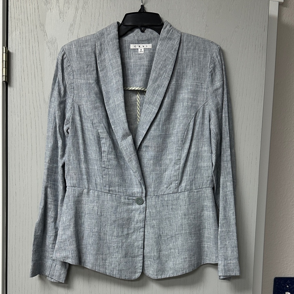 CAbi Heather Blue-Grey Women's Suit Jacket